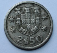 2,5 эскудо 1969г. Португалия, никель,состояние VF - Мир монет
