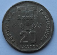 20 эскудо 1987г. Португалия, никель, состояние VF-XF - Мир монет