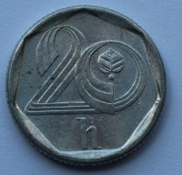 20 галер 1996г. Чехия, алюминий, состояние ХF - Мир монет