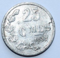 25 сентимов 1957г. Люксембург, алюминий,состояние VF - Мир монет