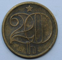 20 галер 1972г. Социалистическая Чехословакия,бронза,состояние VF - Мир монет