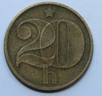 20 галер 1973г. Социалистическая Чехословакия,бронза,состояние VF - Мир монет