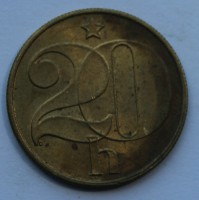 20 галер 1989г. Социалистическая Чехословакия, бронза,состояниеХ F - Мир монет
