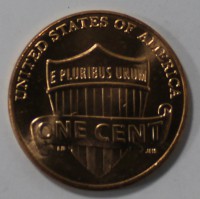 1 цент 2010г.  США.  Щит правоведа , состояние  UNC. - Мир монет