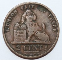 2 сантима 1876г. Франция, медь,состояние VF - Мир монет