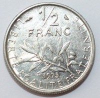 1/2 франка 1973г. Франция, состояние VF-XF - Мир монет