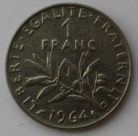 1 франк 1964 г. Франция,состояние VF - Мир монет