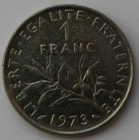 1 франк 1973г. Франция,состояние VF-XF - Мир монет