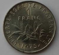 1 франк 1975г. Франция,состояние XF - Мир монет