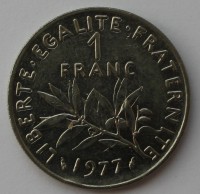1 франк 1977г. Франция,состояние XF - Мир монет