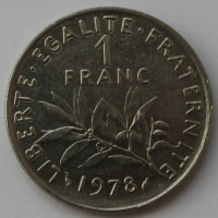 1 франк 1978г. Франция, состояние ХF - Мир монет