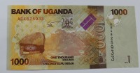 Банкнота  1000 шиллингов 2010г. Уганда. Олени, состояние UNC. - Мир монет