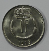 1 франк 1970г. Люксембург, никель,состояние UNC. - Мир монет