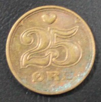 25 эре 2007г. Дания, бронза ,состояние XF+ - Мир монет