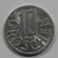 10 грошен 1961г. Австрия,  алюминий, состояние XF-UNC. - Мир монет