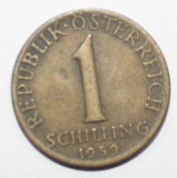 1 шиллинг 1959г. Австрия, алюминиевая бронза, состояние VF. - Мир монет