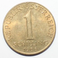 1 шиллинг 1966г. Австрия, алюминиевая бронза, состояние XF. - Мир монет