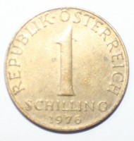 1 шиллинг 1976г. Австрия, алюминиевая бронза, состояние VF. - Мир монет