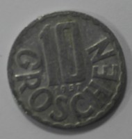 10 грошен 1957г. Австрия, алюминий, состояние VF. - Мир монет