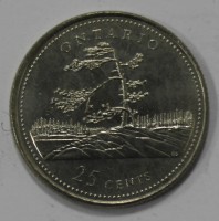 25 центов 1992г. Канада. Онтарио, состояние UNC - Мир монет