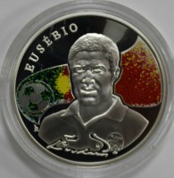 100 драм 2008г. Армения.  Эйсебио, серебро0, 925 , вес 28,28гр, пруф, цветная. - Мир монет