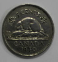 5 центов 1940г. Канада, никель, состояние VF-XF. - Мир монет