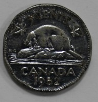 5 центов 1952г. Канада, никель, состояние VF. - Мир монет