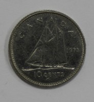 10 центов 1973г. Канада,  никель, состояние VF+. - Мир монет