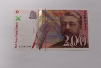 Банкнота  200 франков 1998г. Франция. Гюстав Эйфель, состояние аUNC - Мир монет
