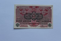 Банкнота 1 крона 1919г. Австрия,  с надпечаткой на банкноте 1916г.,состояние UNC. - Мир монет