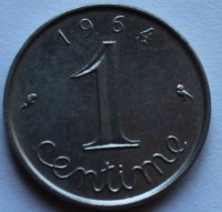 1 сантим 1964г. Франция, никель,состояние XF - Мир монет