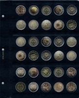    D257502.     Универсальный лист(без надписей, диаметр 26мм)  Коллекционер для  памятных монет 2 евро. - Мир монет