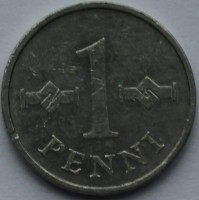 1 пенни 1974г. Финляндия, алюминий , состояние VF - Мир монет