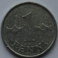 1 пенни 1975г. Финляндия, алюминий,состояние VF - Мир монет