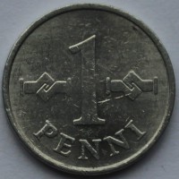 1 пенни 1976г. Финляндия, алюминий,состояние ХF - Мир монет