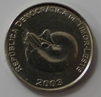 1 сентаво  2003г.  Восточный Тимор. Наутилус,  состояние UNC. - Мир монет