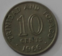 10 центов 1966г. Тринидад и Тобаго,состояние XF - Мир монет