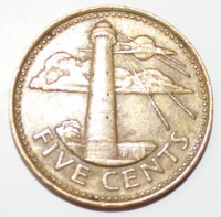 5 центов 1996г. Барбадос, состояние VF-XF - Мир монет