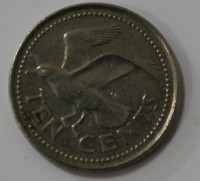 10 центов 2001г. Барбадос,состояние VF-XF - Мир монет