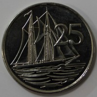 25 центов 2008 г. Каймановы Острова, состояние UNC - Мир монет