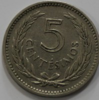 5 чентезимо 1953г. Уругвай, состояние VF-XF. - Мир монет