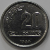 20 cентеcимо 1994г. Уругвай.  состояние UNC - Мир монет