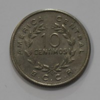 10 сентимов 1972г. Коста Рика, состояние UNC. - Мир монет