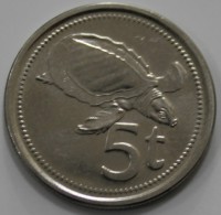 5 тоеа 2005г. Папуа Новая Гвинея.Морская черепаха, состояние ХF - Мир монет