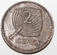 2 цента 1992г. Фиджи, состояние VF. - Мир монет