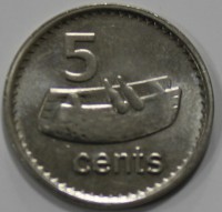 5 центов 2010г. Фиджи,состояние XF - Мир монет