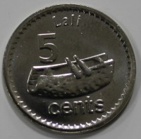 5 центов 2012г. Фиджи. Рыба,состояние UNC - Мир монет