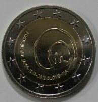 2 евро 2013г. Словения. Пещера Постойнска яма,состояние UNC - Мир монет
