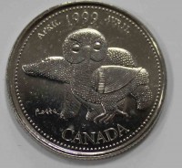 25 центов 1999г. Канада . Апрель, состояние UNC - Мир монет