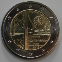 2 евро 2015г. Португалия. Мост имени 25 апреля,  состояние UNC. - Мир монет